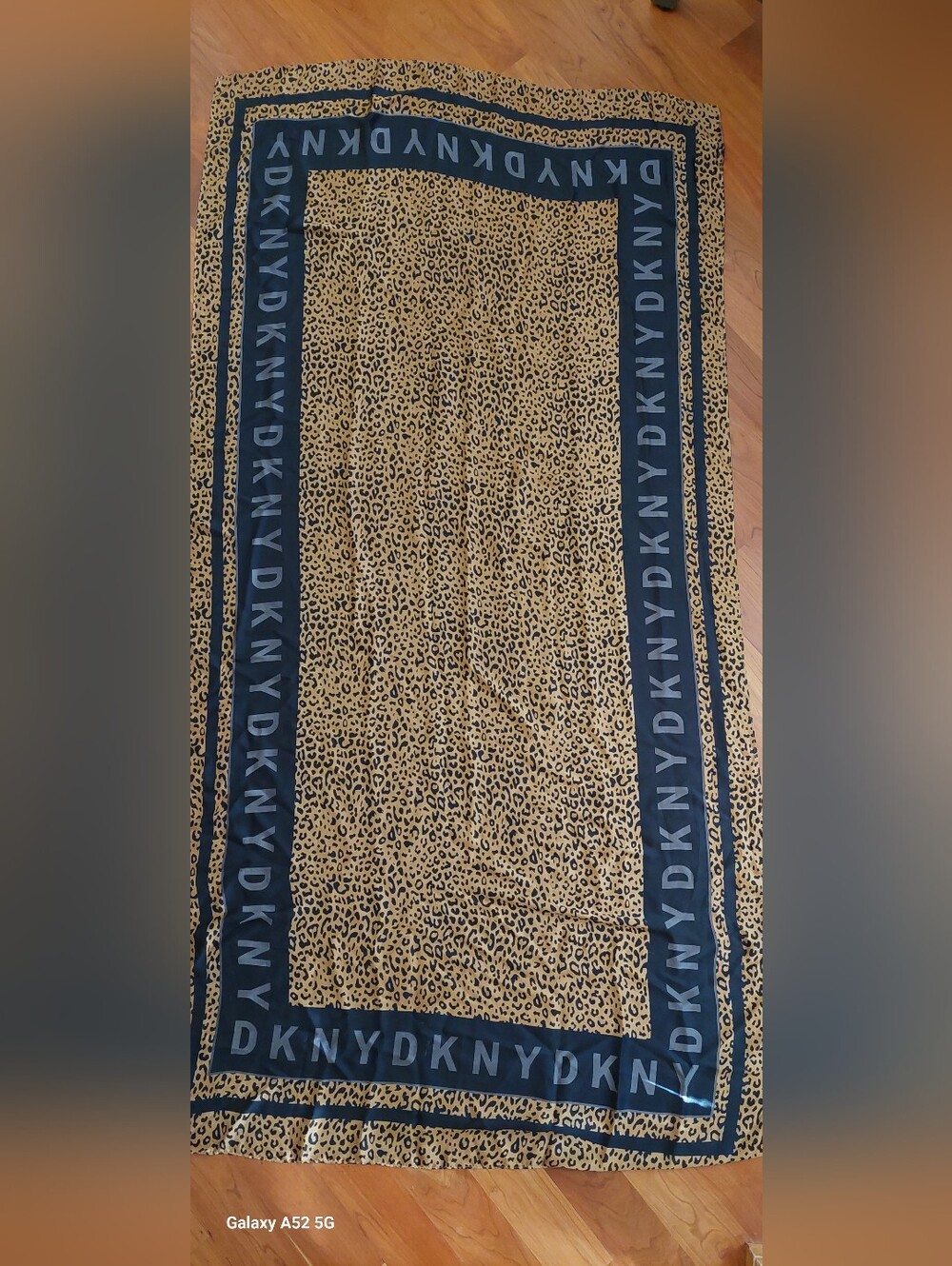 DKNY LOGO SCARF - Gorgeous - Long 70 X 35 - Office or Evening! CHEETAH PRINT!